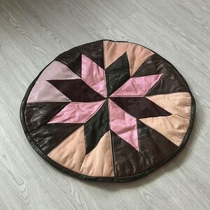 Leather Moroccan Ottoman Pouf